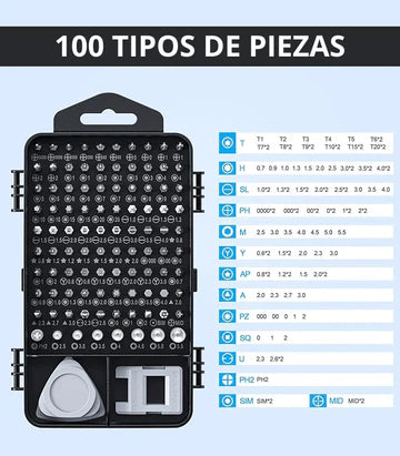 KIT DE DESTORNILLADORES 115 en 1 NEGRO
